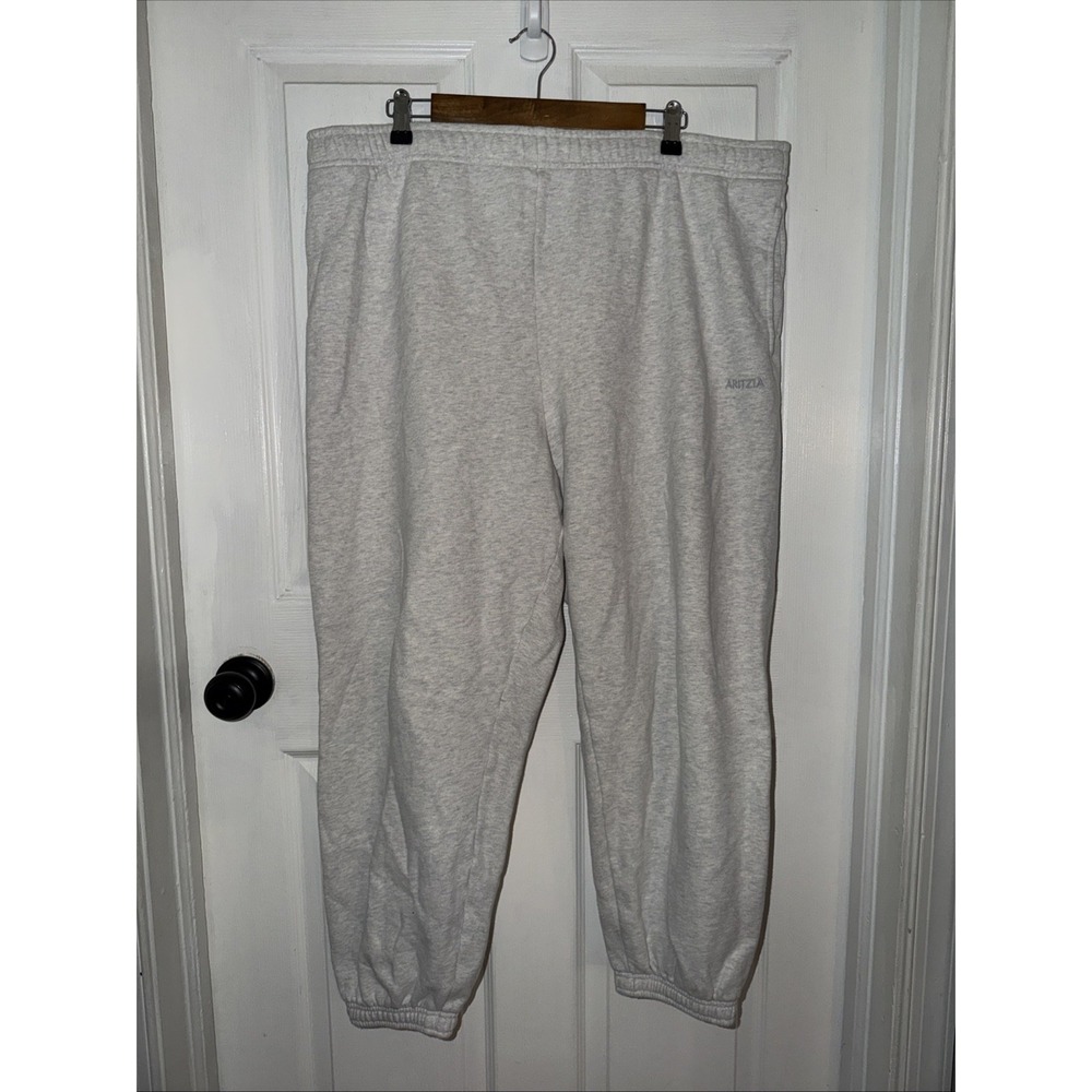 Aritzia Women's Cozy Light Gray Mega Fit Cotton Fleece Sweatpants Size XXL - Picture 1 of 7